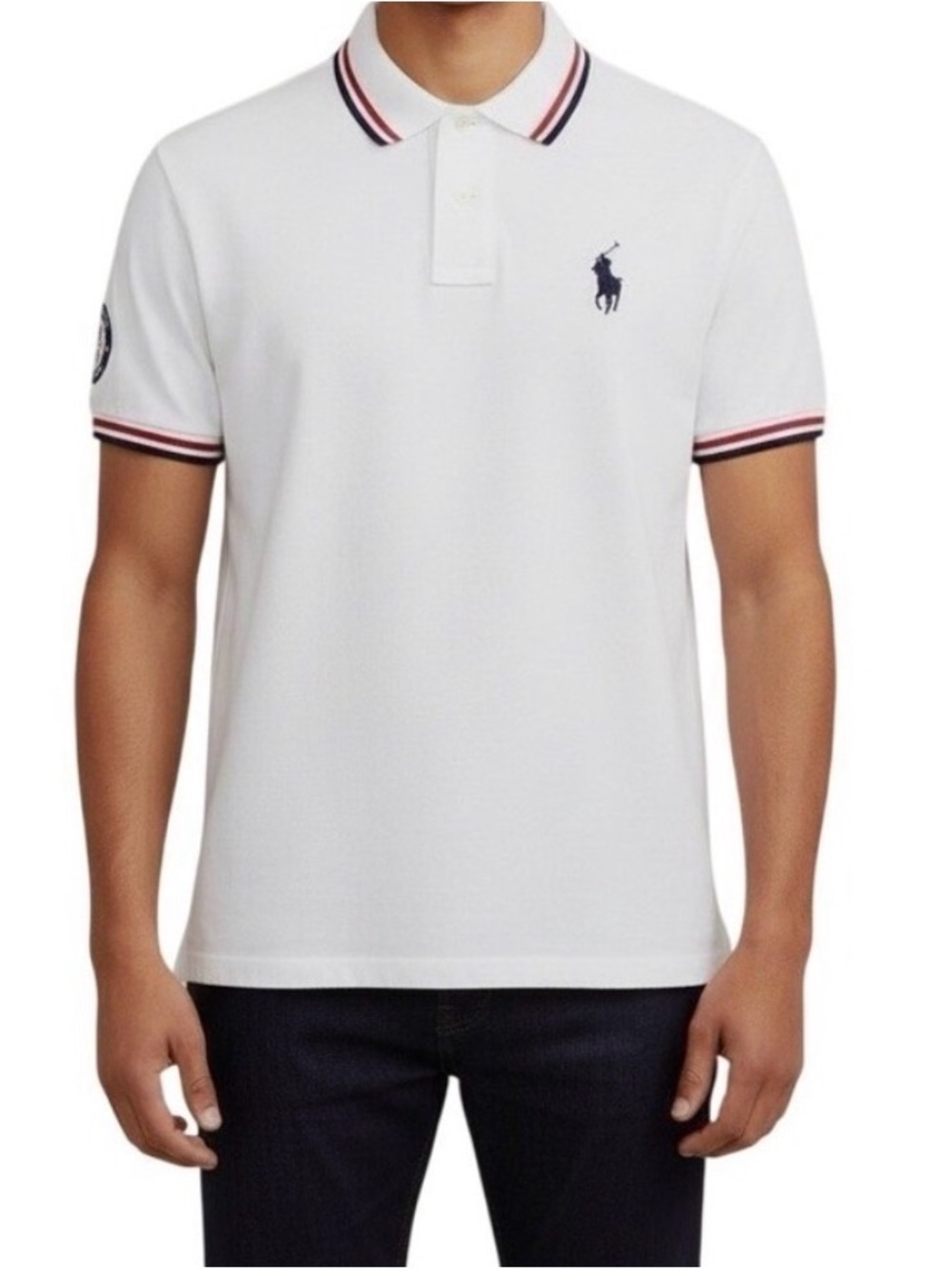 Polo Ralph Lauren US Olympic Team 2020 White Custom Slim Fit Polo Shirt M NEW